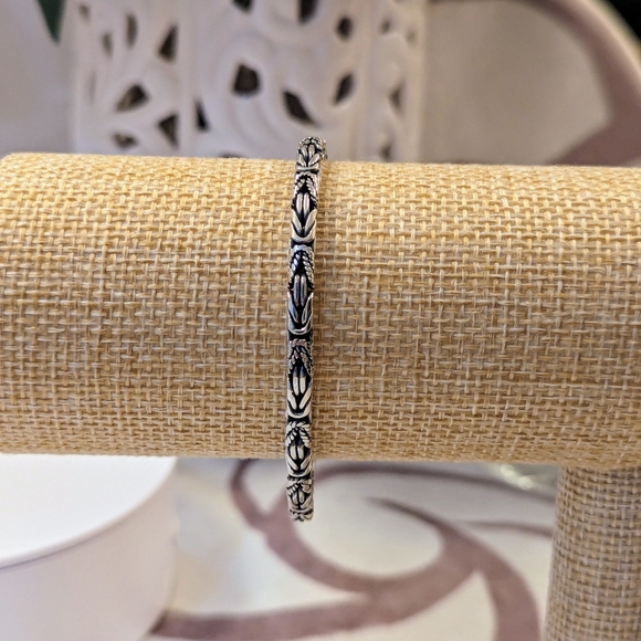 4mm Byzantine Sterling Silver Balinese Bracelet - Picture 2 of 6